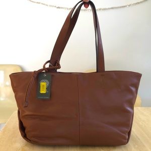 NWT Vince Camuto Brown Leather Tote Maryn